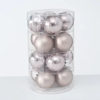 Boltze Weihnachtskugeln Ø 4 cm, 16 tlg, Ø 4 cm, Taupe
