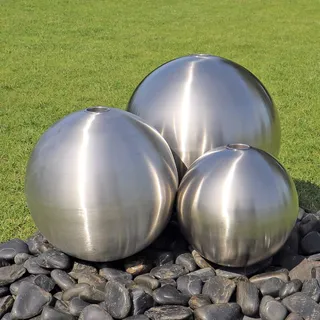 CLGarden 3 Kugeln aus Edelstahl matt für Kugelbrunnen DIY Springbrunnen Set Edelstahlkugeln Garten Brunnen Deko