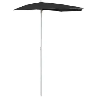 vidaXL Halb-Sonnenschirm 180 x 90 cm Schwarz