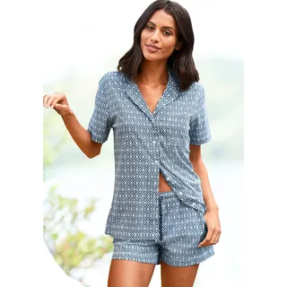 Shorty VIVANCE DREAMS Gr. 32/34, grau (raupenmuster) Damen Homewear-Sets Pyjamas in schönem Muster