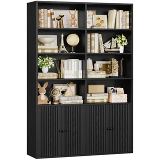 ironck Bücherregal 108 x 30 x 180 cm Schwarz
