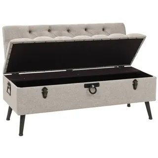 furnicato Truhenbank Aufbewahrungsbank Vintage Creme 110 x 52 x 75 cm weiß 110 cm x 75 cm