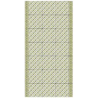 Bilderdepot24 Teppich Teppich Vinyl Flur Küche Fliesen funktional lang modern, Läufer - grün glatt, nass wischbar (Schmutz, Tierhaare) Saugroboter & Bodenheizung geeignet grün 130 cm x 260 cm