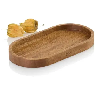 AdHoc Mühlenuntersetzer für Salzmühle oder Pfeffermühle POSTO, Zubehör für Mühlen bis 7 cm Durchmesser, 1-tlg., hochwertiges Dekotablett aus Holz 16 cm