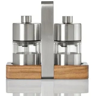 AdHoc Salz- & Pfeffermühle Menage Classic 3tlg. Edelstahl Silber