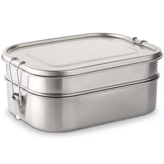 Weis Vesperdose Doppelstock aus Edelstahl 2,25L