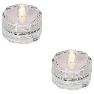 XMAS KING Teelicht 06782 LED-Teelicht 2er Set warmweiß Wasserdicht Batterie außen innen