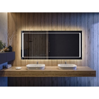Artforma Badspiegel 80x80 cm mit LED Beleuchtung - Wählen Sie Zubehör - Individuell Nach Maß - Beleuchtet Wandspiegel Lichtspiegel Badezimmerspiegel - LED Farbe zu Wählen L61