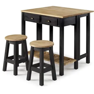Livetastic BAR Massivholz, Natur, Schwarz, Holz, Kiefer, massiv, 80x30x84 cm, FSC Mix, erweiterbar, Esszimmer, Barmöbel, Barschränke & Theken