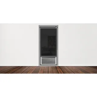 CLIP'N'SHADE Außenrollo für Balkontüren gegen Hitze, Jalousie, Sichtschutz und Abdunkelung für Fenster, Hitzeschutz Rollo ohne Bohren (Grau, Breite: 100 cm)