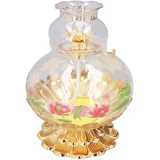 Retro-buddha-petroleumlampe, Elegante, Klassische Blumenform Für Zuhause Und Tempel, Mittlere Größe