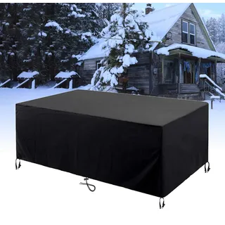 HNKDKJ Gartenmöbel Abdeckung Gartentisch Abdeckung 195x120cm Wasserdicht Schutzhülle für Loungemöbel Abdeckung für Gartenmöbel Winddicht Rattan Balkonmöbel Abdeckhauben & Hüllen -195x120x100cm/LxWxH