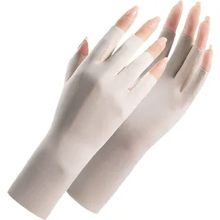 Ericetion Damen Sonnenschutz Fingerlose Handschuhe - UV-Schutz Handgelenklange Handschuhe zum Autofahren und für Outdoor-Aktivitäten