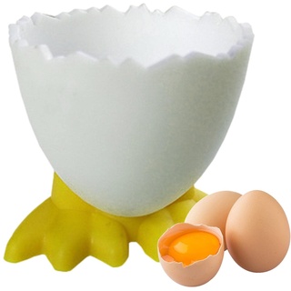 4 Stück Eierbecher Set, Hühnerfüße Cartoon Eierständer, Lustig Kunststoff Eierhalter Zum Frühstück, Kinder Frühstücks Eierbecher Eierhalter Eierständer In Küche Für Gekochte Eier (Gelb)