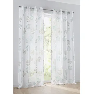 Kutti Vorhang Bella mit Ösen Gardine, halbtransparent, Ausbrenner, bedruckt, Baumwolle-Polyester