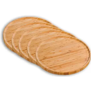 Kesper 58463| 5er Set Pizzateller Servierteller ø 32 cm/Stärke: 1,5 cm aus Bambus