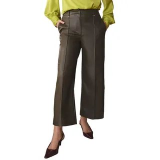 Love & Roses Lederhose Love & Roses weite Kunstlederhose, Regular (1-tlg) grün 44 (GB: 16)