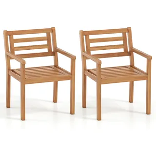 Costway Gartenstuhl Gartensessel 56 x 56 x 180 cm beige 2 St.