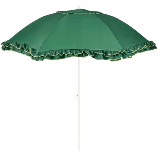 Mica Decoration Neigbarer Sonnenschirm mit Rüschen - Stockschirm 238 x Ø195 cm - Garten oder Balkon Sonnenschutz - Polyester, Stahl - Grün