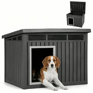 komfotteu Hundehütte 0 x 0 x 0 cm Wetterfest Schwarz