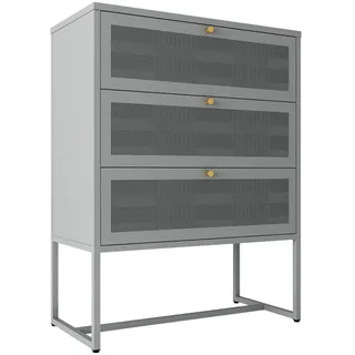 [en.casa] Sund Schubladenschrank 105 x 80 x 40 cm Grau