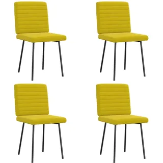 vidaXL Esszimmerstuhl Samt gelb 4er Set