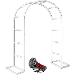 Schwer Rosenbogen Verzinkt Gartenbogen, Wetterfest Rosenbogen Aus Metall Stabil Für Kletterpflanzen Freistehend, Gartenlaube, Rosengestell Torbogen 120 140 180 200 240 280cm(Weiß,W300 X 220cm)