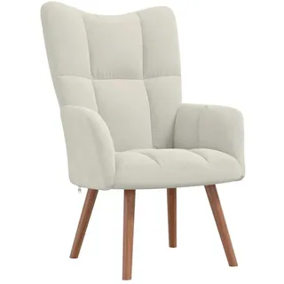 vidaXL Relaxsessel Cremeweiß Samt 61 x 95 x 66 cm Beige
