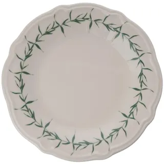 Elegantes 24-teiliges Geschirrset, 100% Porzellan, mikrowellen- und spülmaschinengeeignet | Inklusive Servierteller, Schüsseln und Desserttellern | Grün, Dunkelrosa und Weiß