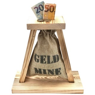 Eiserne Reserve® Geschenkbox Eiserne Reserve Geld-Mine Spardose Geschenk - lustiges Geldgeschenk ha braun