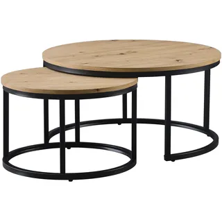 2er-Set Couchtisch - Artisan Eiche - 70 cm