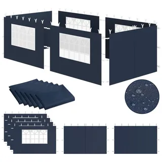 Zelsius Seitenwände für Pavillon 3x6 m 6 Stück Blau