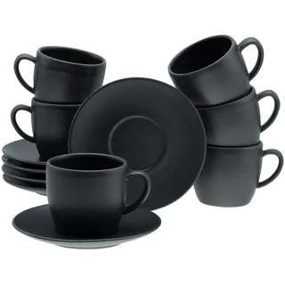 CreaTable Soft Touch Black Tassenset 12-tlg. schwarz