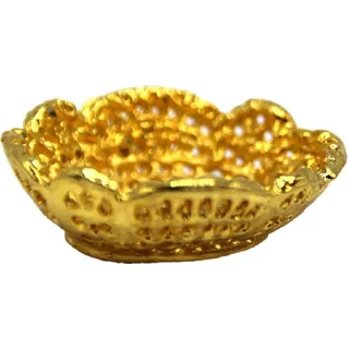 Puppenhaus Gold Obstschale Miniatur Esszimmer Tisch Zubehör Maßstab 1:12