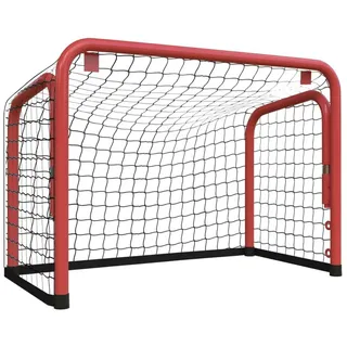 vidaXL Hockeytor mit Netz Rot Schwarz 68x32x47 cm Stahl Polyester