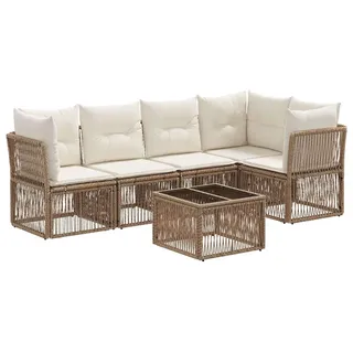vidaXL Gartenlounge-Set 6-tlg. beige