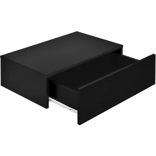 [en.casa] Nachtschrank Oslo 46 x 30 x 15 cm Schwarz Hochglanz