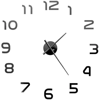 tinkaro Uhr 3D-Wanduhr HECTOR Ethylen-Vinylacetat XXL-Schwarz schwarz