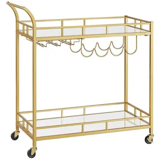 Hansiro Servierwagen, Gold, Metall, 38x78x80 cm, Esszimmer, Servierwagen