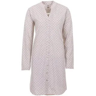 Zeitlos Nachthemd Damen Langarm Punkte Durchgehende Knopfleiste Loungewear, Farbe:Off-White, Größe:S - S