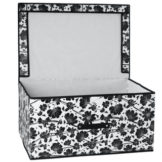 Nice Life Aufbewahrungsbox mit Deckel Wasserdicht Garderobe Organizer Box Für Kleidung Unterwäsche Spielzeug Dokumente Aufbewahrungsbehälter Schwarz und Weiß (60x40x30 cm)