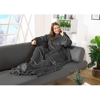 heimtexland Ärmeldecke Kuscheldecke 200 x 170 cm Grau