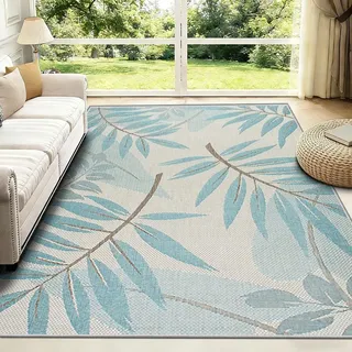 Botanischer Druck Mädchenzimmer Teppich - Grün 80x160 cm - Grün