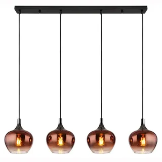GLOBO Pendellampe 4-flg. E27 120 cm kupferfarben schwarz