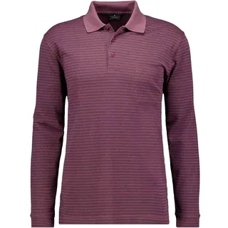 Poloshirt RAGMAN, Herren, Gr. L, lila (bordeauxrot), Piqué, 70% Baumwolle 30% Polyester, regular fit, ohne Ausschnitt, Shirts