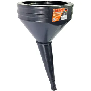 HERO Trichter XXL Einfülltrichter 21cm, abgewinkelt mit Sieb, Kunststoff Universal Trichter Kraftstofftrichter Einfülltrichter Öltrichter 41-204