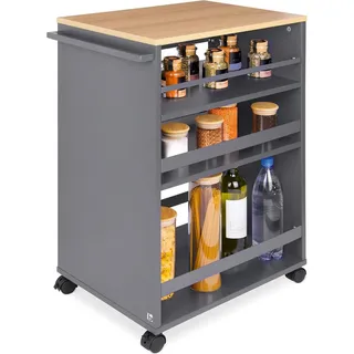 bomoe Nischenwagen Servierwagen auf Rollen 50x38x79cm Anthrazit-eiche