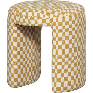 WOOOD Sitzhocker Charlie kompakte Form, vollständig gepolstertes B 45 x T 45 x H 47 cm, Sehr hohe Verschleißfestigkeit, Tragkraft 100 kg, mittlere Sitzhöhe gelb