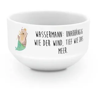 Mr. & Mrs. Panda Müslischale Wassermann Astrologie, Müsli Schüssel, Weiß, reisschale, Sternzeichen, Keramik, (Packung), frühstücksschale Snackschale Obstschale weiß