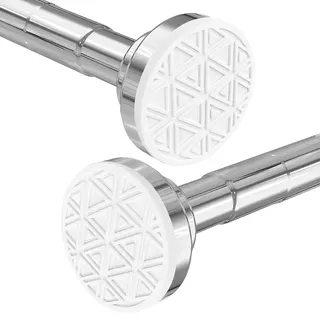 Wintfarm Duschvorhangstange,60-290 cm Teleskopstange Ausziehbar,duschvorhangstange ohne bohren, curtain rod no drill,Vorhangstange ohne Bohren für Badezimmer, Badewanne, Dusche, Türen(Silbrig)
